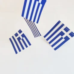 Lille Græsk Papir Flagguirlande, 10m