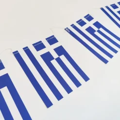 Lille Græsk Papir Flagguirlande, 10m