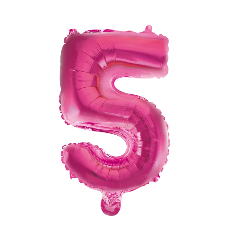 Lille Pink Folie Tal Ballon (ca. 40cm.) - 5 Tal