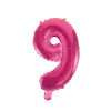 Lille Pink Folie Tal Ballon (ca. 40cm.) - 9 Tal