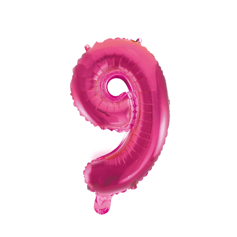 Lille Pink Folie Tal Ballon (ca. 40cm.) - 9 Tal