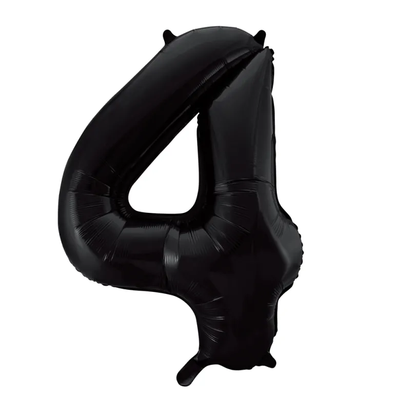 Lille Sort Folie Tal Ballon (ca. 40cm.) - 4 Tal