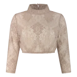 Luksus Blonde Dirndl Bluse i Lysebrun