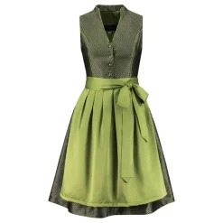 Luksus Dirndl i Olivengrøn - Jacquardvævet
