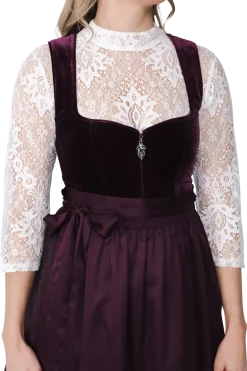 Luksus Dirndl Top i Hvid m/ Blonder