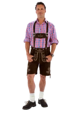 Luksus Lederhosen i Ægte Gedeskind - Brune