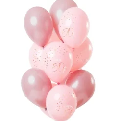 Lush Blush Ballon Buket - "Happy 50th Birthday"