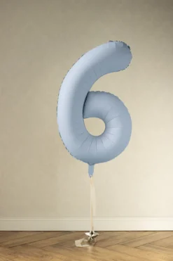Lyseblå Tal Ballon 86 cm - 6