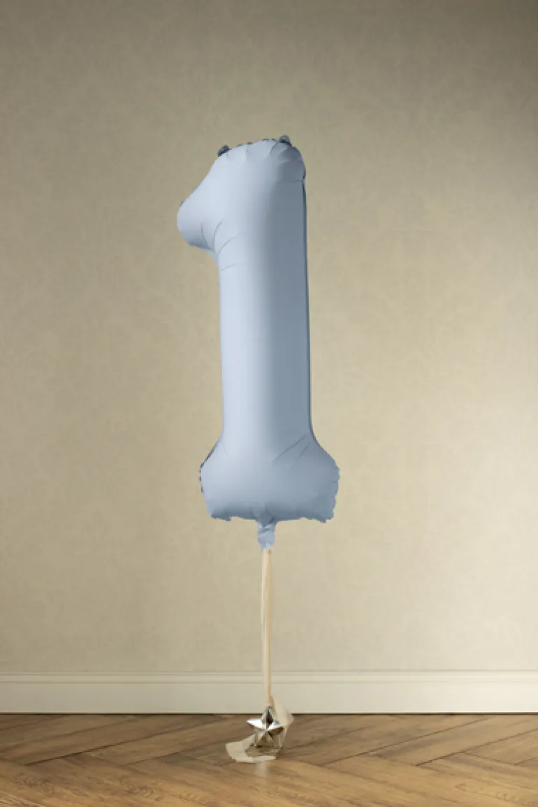 Lyseblå Tal Ballon 86 cm - 1