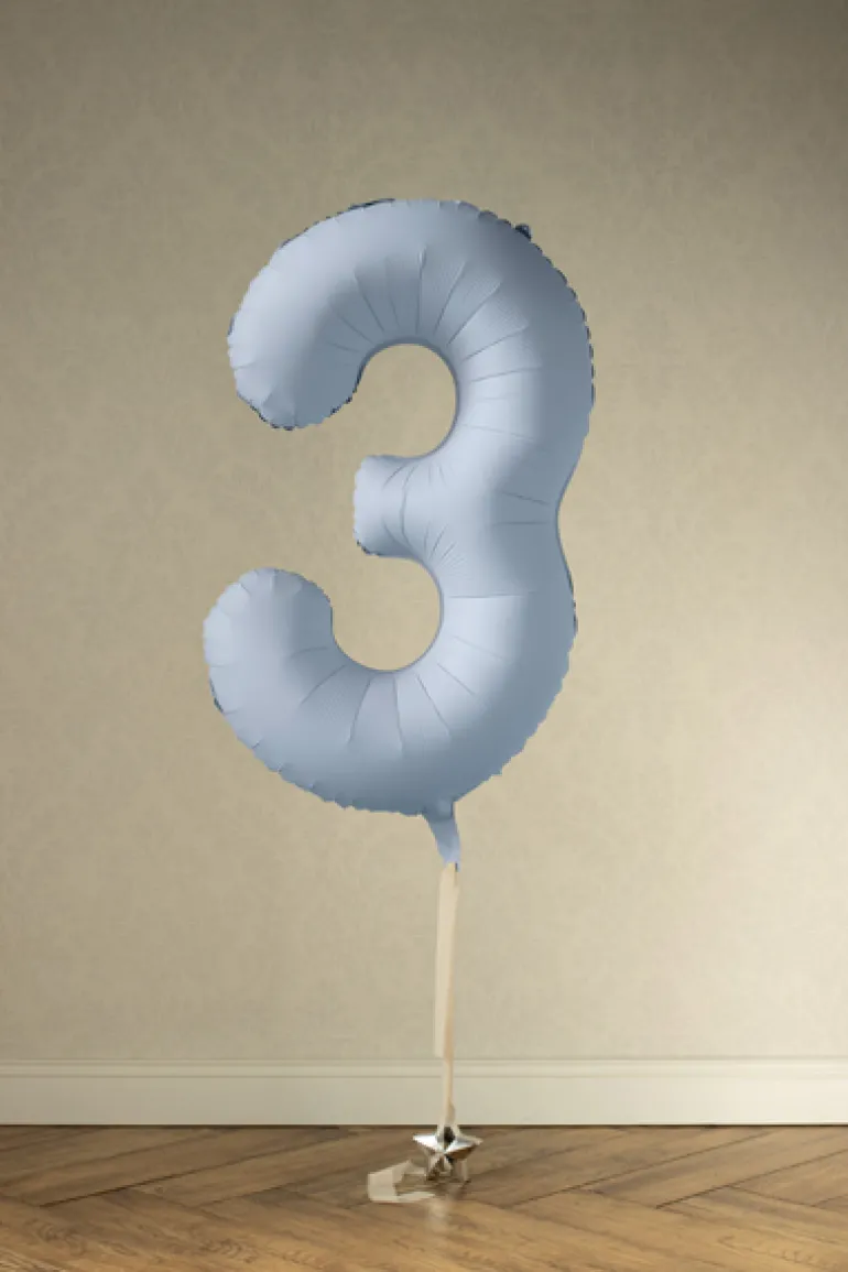 Lyseblå Tal Ballon 86 cm - 3