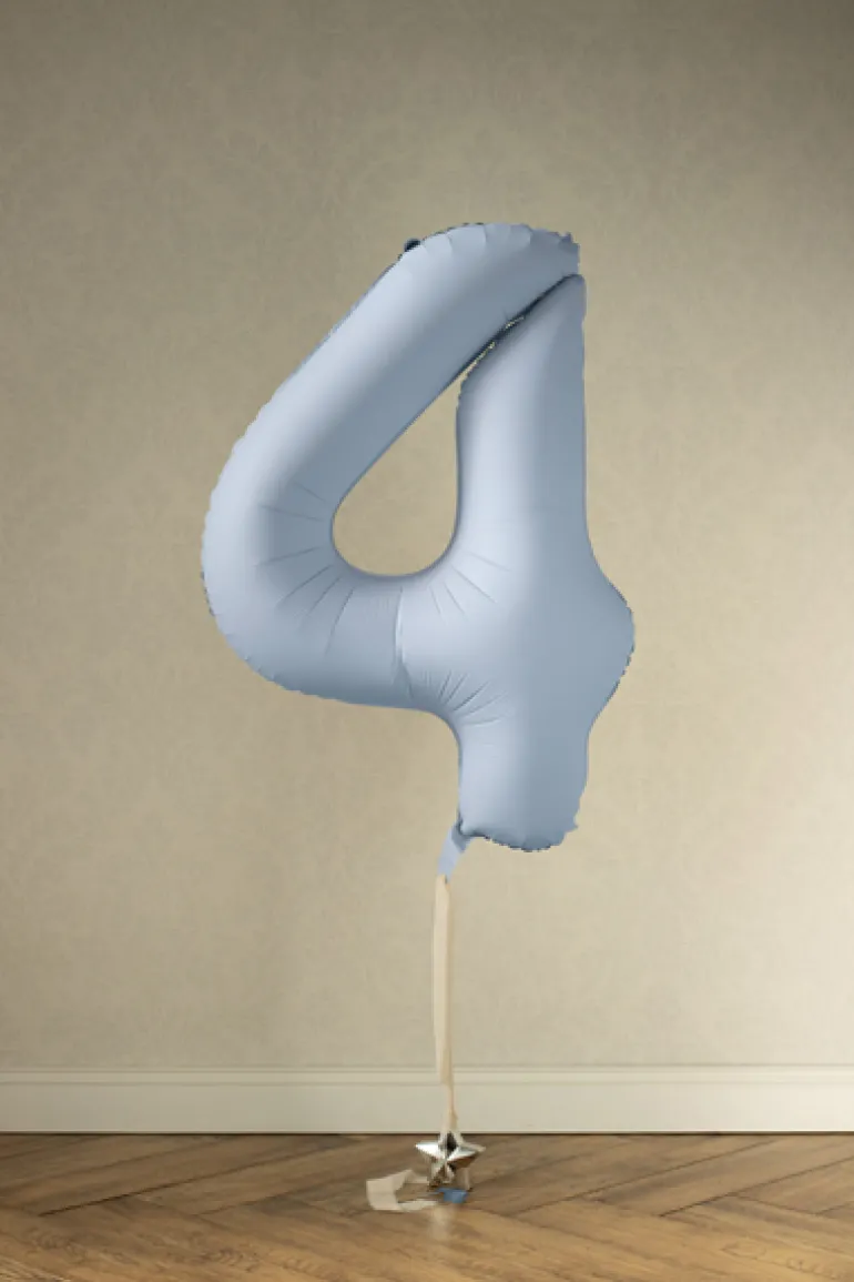Lyseblå Tal Ballon 86 cm - 4