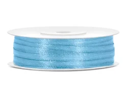 Lyseblåt Satinbånd, 50M X 3mm