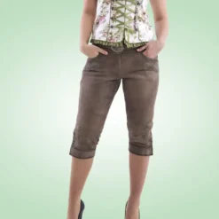 Lysebrune Lederhosen i Gedeskind, Knælange