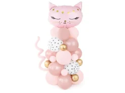 Lyserød DIY Kat Ballondekoration, 83 x 140 cm