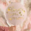 Lyserød "Love you Mom" Folieballon, 35 cm