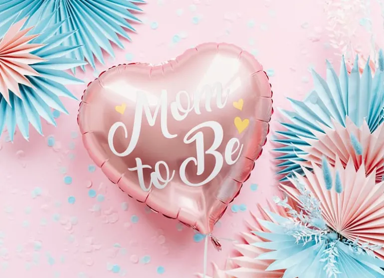 Lyserød "Mom to Be" Hjerte Folieballon, 35 cm