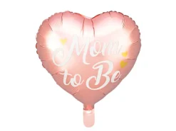 Lyserød "Mom to Be" Hjerte Folieballon, 35 cm