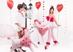 Lyserød Puddelhund Folieballon, 105 cm