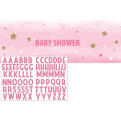 Lyserødt Customized Banner m/Bogstav Klistermærker