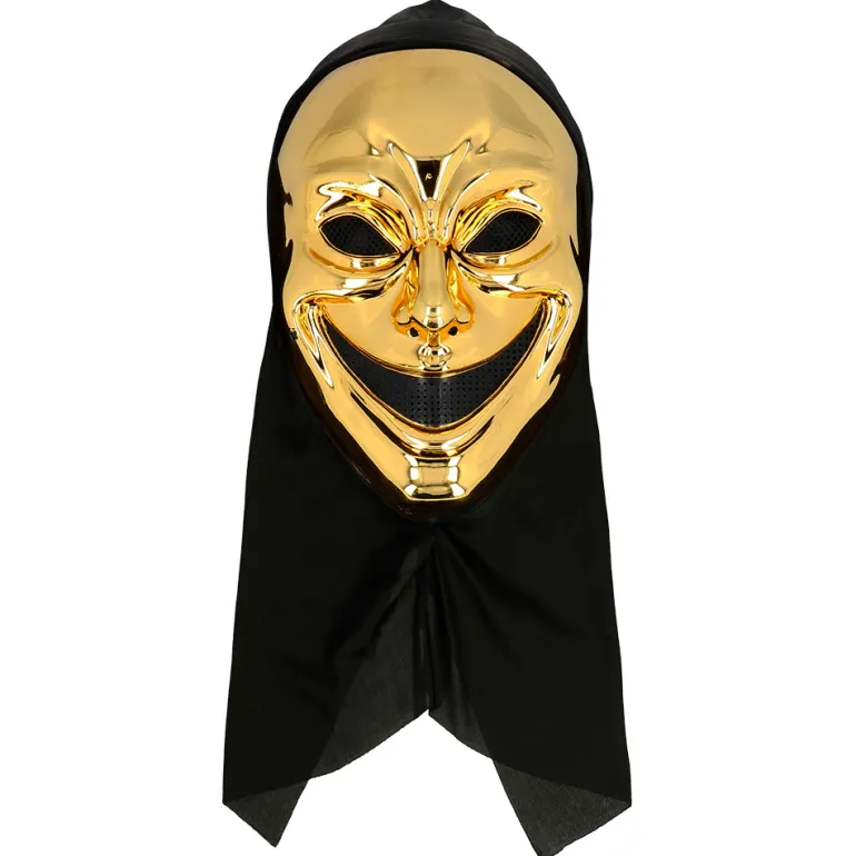 Maskeret Guld Morder - Halloween Maske