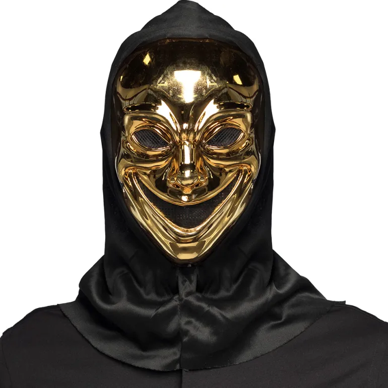 Maskeret Guld Morder - Halloween Maske