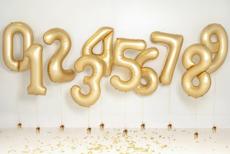 Mat Guld Tal Ballon 86 cm - 2