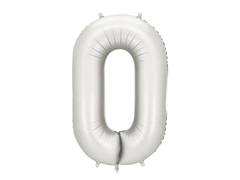 Mat Sølv Tal Ballon 86 cm - 0