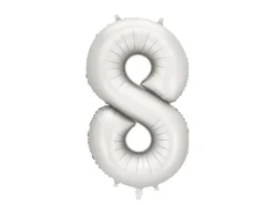 Mat Sølv Tal Ballon 86 cm - 8