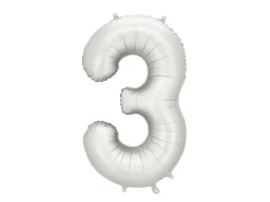 Mat Sølv Tal Ballon 86 cm - 3