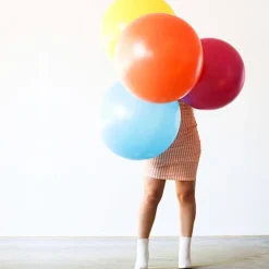 Mega Latex Ballon - Moondust Sølv Perlemor, 78 cm