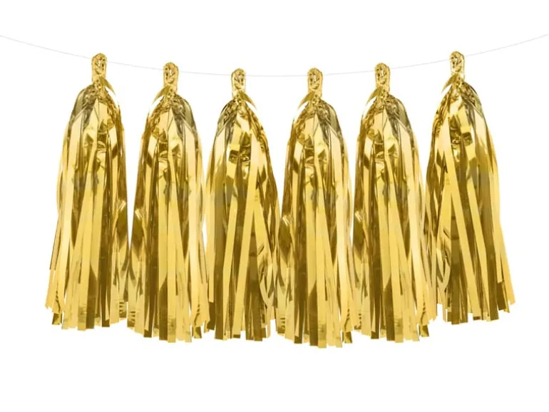 Metallic Guld Folie Tassels DIY, 12 stk.