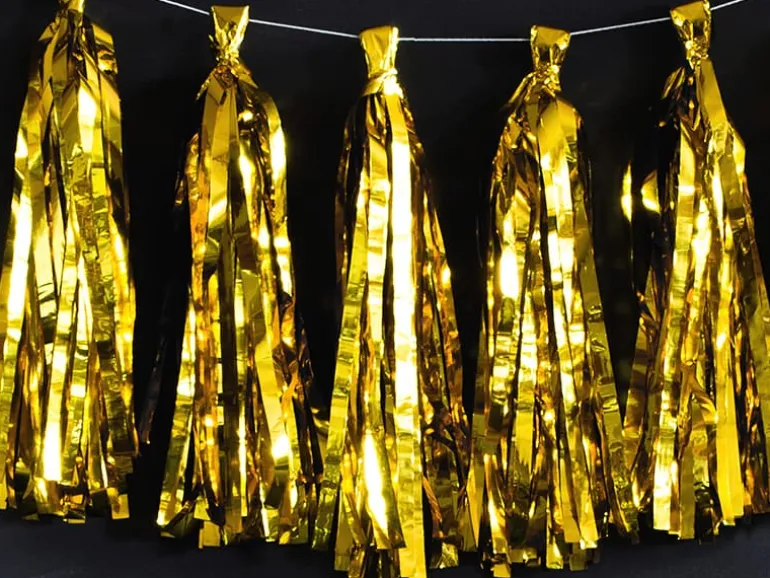 Metallic Guld Folie Tassels DIY, 12 stk.