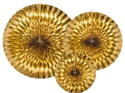 Metallic Guld Rosetter, Pakke m/3 stk.