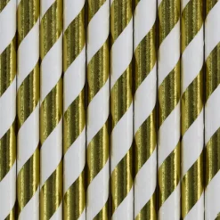 Metallic Guld Stribet Papirsugerør