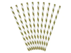 Metallic Guld Stribet Papirsugerør
