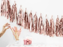Metallic Rosegold Folie Tassels DIY, 12 stk.