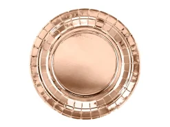Metallic Rosegold Kagetallerkner 18cm, 6 stk.