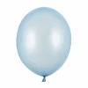 Metallisk Lyseblå Balloner 30 cm, 50 stk.