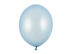 Metallisk Lyseblå Balloner 30 cm, 50 stk.