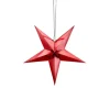 Metallisk Rød Papir Stjerne, Lille 30 cm