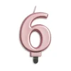 Metallisk Rosegold Talformet Kagelys 7 cm - 6 Tal