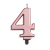 Metallisk Rosegold Talformet Kagelys 7 cm - 4 Tal
