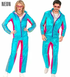 Metallisk Tracksuit i Turkis - Retro Dance Suit