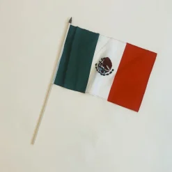Mexico Stofflag på Træpind, 30x45 cm