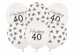 Milestone "Happy 40" Balloner, 6 stk.