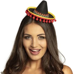 Mini Mexico Sombrero i Sort på Hårbøjle