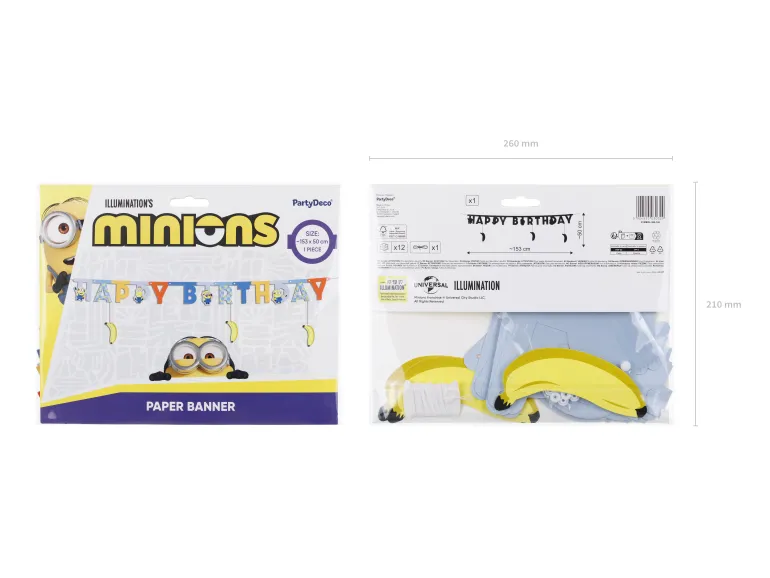 Minions Banner - "Happy birthday" (50 x 153 cm)