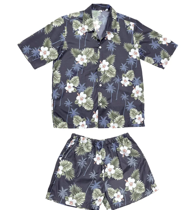 Mørkt Hawaii sæt | Hawaii skjorte & shorts