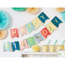 Multifarvet "Happy Birthday" Guirlande