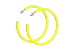 Neon Øreringe - Gule Hoops